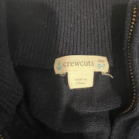 JCrew / Crewcuts boys cotton-cashmere half zip sweater. Size 6-7, Navy. - Picture 3 of 4